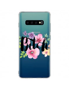 Coque Samsung S10 Plus Bitch Flower Fleur Transparente -...