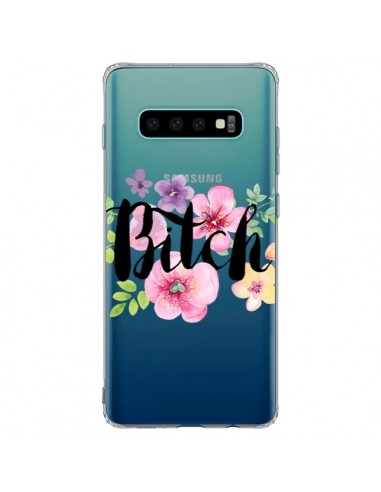 Coque Samsung S10 Plus Bitch Flower Fleur Transparente - Maryline Cazenave