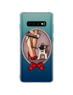 Coque Samsung S10 Plus Lady Jambes Chien Bulldog Dog Pois...