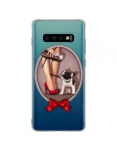 Coque Samsung S10 Plus Lady Jambes Chien Bulldog Dog Pois Noeud Papillon Transparente - Maryline Cazenave