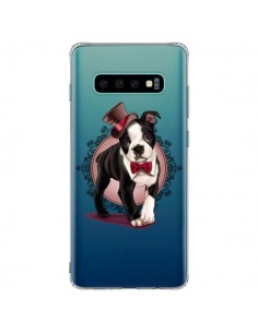 Coque Samsung S10 Plus Chien Bulldog Dog Gentleman Noeud...