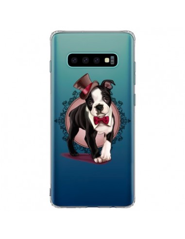 Coque Samsung S10 Plus Chien Bulldog Dog Gentleman Noeud Papillon Chapeau Transparente - Maryline Cazenave