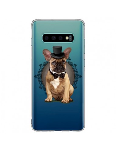 Coque Samsung S10 Plus Chien Bulldog Noeud Papillon Chapeau Transparente - Maryline Cazenave