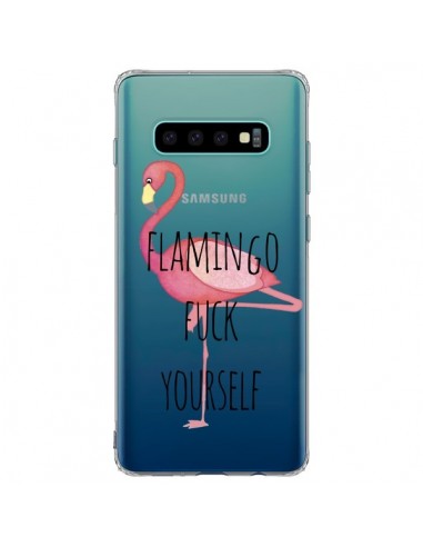 Coque Samsung S10 Plus Flamingo Fuck Transparente - Maryline Cazenave