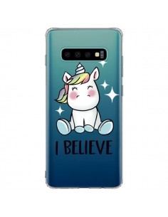 Coque Samsung S10 Plus Licorne I Believe Transparente -...
