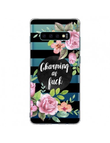 Coque Samsung S10 Plus Charming as Fuck Fleurs Transparente - Maryline Cazenave