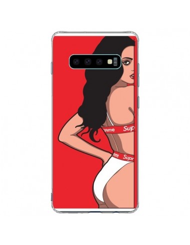 Coque Samsung S10 Plus Pop Art Femme Rouge - Mikadololo