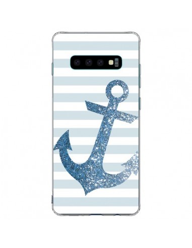 Coque Samsung S10 Plus Ancre Bleu Navire - Monica Martinez