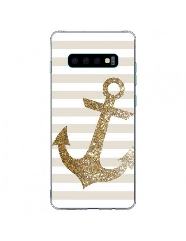 Coque Samsung S10 Plus Ancre Or Navire - Monica Martinez