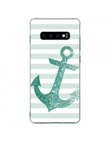 Coque Samsung S10 Plus Ancre Vert Navire - Monica Martinez