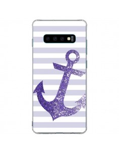 Coque Samsung S10 Plus Ancre Violet Navire - Monica Martinez