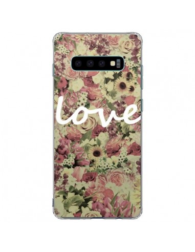 Coque Samsung S10 Plus Love Blanc Flower - Monica Martinez