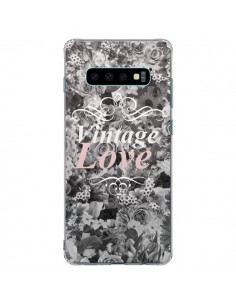 Coque Samsung S10 Plus Vintage Love Noir Flower - Monica...
