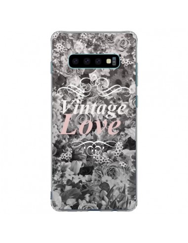Coque Samsung S10 Plus Vintage Love Noir Flower - Monica Martinez