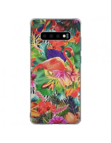 Coque Samsung S10 Plus Tropical Flamant Rose - Monica Martinez