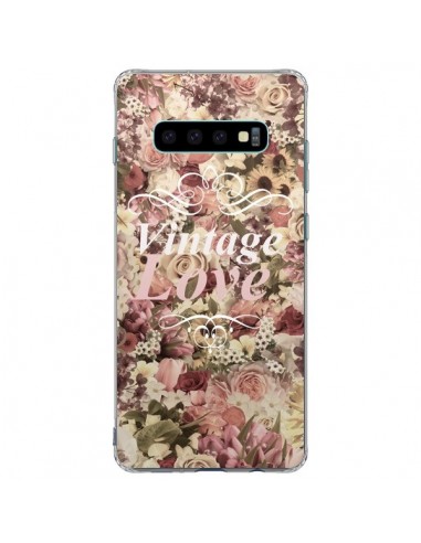 Coque Samsung S10 Plus Vintage Love Flower -...