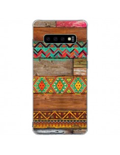 Coque Samsung S10 Plus Indian Wood Bois Azteque -...