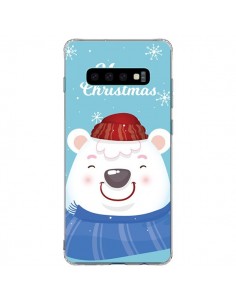 Coque Samsung S10 Plus Ours Blanc de Noël Merry Christmas...