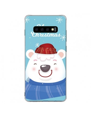 Coque Samsung S10 Plus Ours Blanc de Noël Merry Christmas - Nico