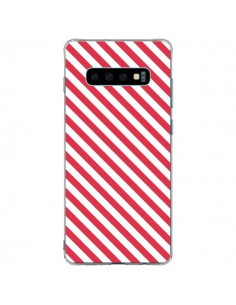 Coque Samsung S10 Plus Bonbon Candy Rose et Blanche Rayée...