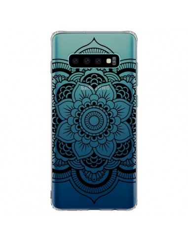 Coque Samsung S10 Plus Mandala Noir Azteque Transparente - Nico