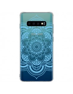 Coque Samsung S10 Plus Mandala Bleu Azteque Transparente...
