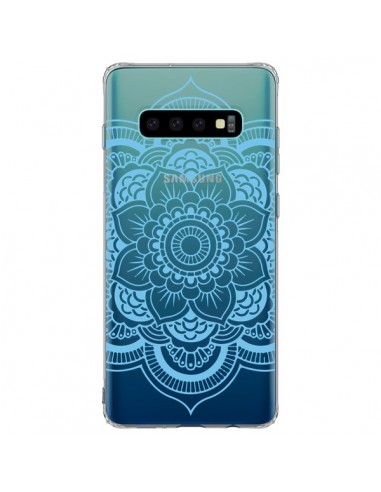 Coque Samsung S10 Plus Mandala Bleu Azteque Transparente - Nico