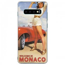 Coque Samsung S10 Plus Welcome to Monaco Vintage Pin Up -...