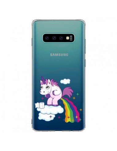 Coque Samsung S10 Plus Licorne Caca Arc en Ciel Transparente - Nico