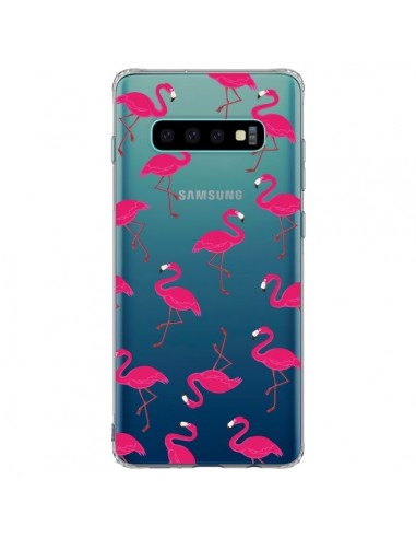 Coque Samsung S10 Plus flamant Rose et Flamingo Transparente - Nico