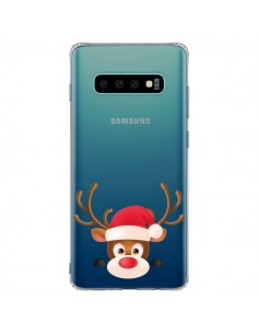 Coque Samsung S10 Plus Renne de Noël transparente - Nico