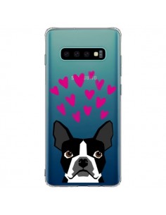 Coque Samsung S10 Plus Boston Terrier Coeurs Chien...