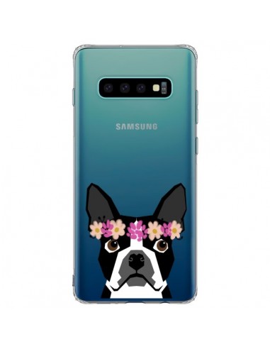 Coque Samsung S10 Plus Boston Terrier Fleurs Chien Transparente - Pet Friendly