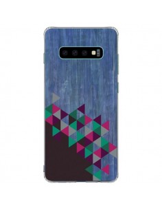 Coque Samsung S10 Plus Wood Bois Azteque Triangles...