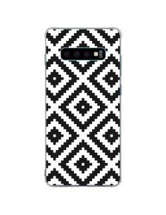 Coque Samsung S10 Plus Diamond Chevron Black and White -...