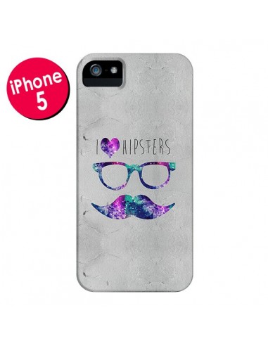 Coque I Love Hipsters pour iPhone 5 et 5S - Eleaxart