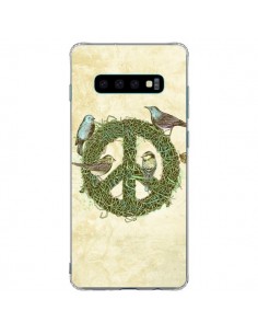 Coque Samsung S10 Plus Peace And Love Nature Oiseaux -...