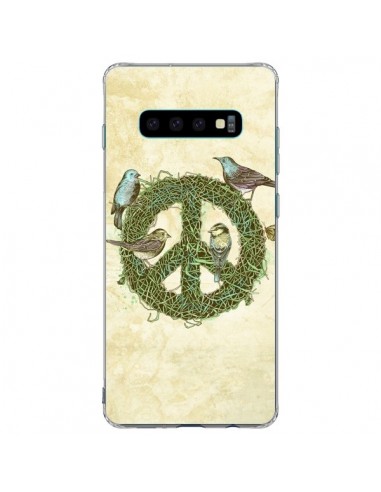 Coque Samsung S10 Plus Peace And Love Nature Oiseaux - Rachel Caldwell