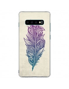 Coque Samsung S10 Plus Feather Plume Arc En Ciel - Rachel...