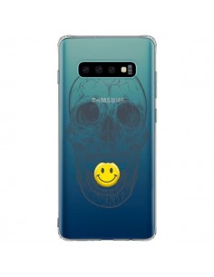 Coque Samsung S10 Plus Tête de Mort Smiley Transparente -...