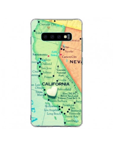 Coque Samsung S10 Plus Carte Map Californie - R Delean