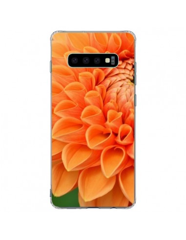 Coque Samsung S10 Plus Fleurs oranges flower - R Delean