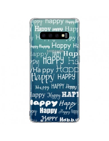 Coque Samsung S10 Plus Happy Happy Blanc Transparente - R Delean