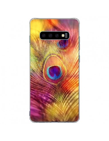 Coque Samsung S10 Plus Plume de Paon Multicolore - Sylvia Cook