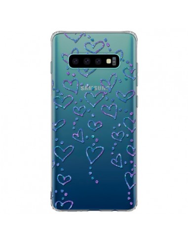 Coque Samsung S10 Plus Floating hearts coeurs flottants Transparente - Sylvia Cook