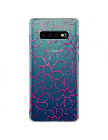 Coque Samsung S10 Plus Flower Garden Pink Fleur Transparente - Sylvia Cook