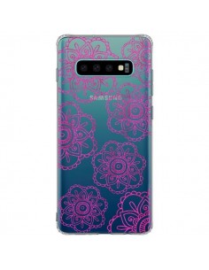 Coque Samsung S10 Plus Pink Doodle Flower Mandala Rose...