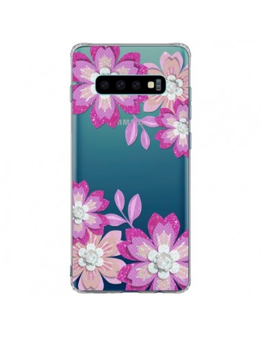 Coque Samsung S10 Plus Winter Flower Rose, Fleurs d'Hiver Transparente - Sylvia Cook
