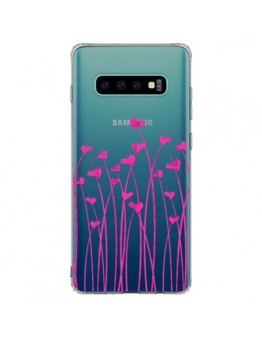 Coque Samsung S10 Plus Love in Pink Amour Rose Fleur Transparente - Sylvia Cook