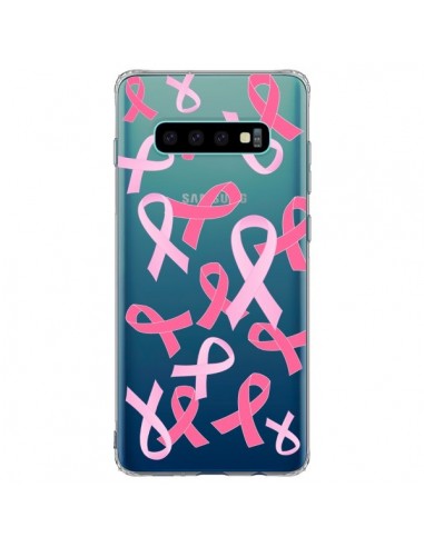 Coque Samsung S10 Plus Pink Ribbons Ruban Rose Transparente - Sylvia Cook